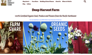 screenshot of Deep Harvest Farm and Seeds website
