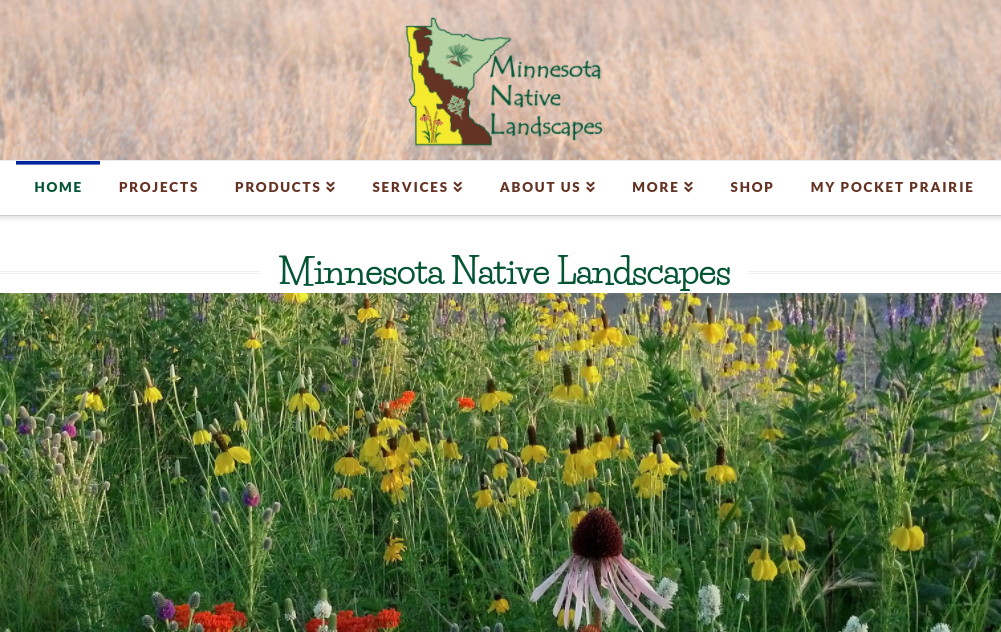 screenshot of Minnesota Native Landscapes website