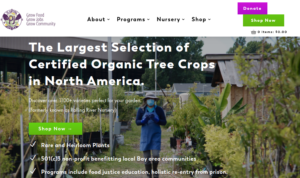 screenshot of Planting Justice website