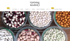 screenshot of Uprising Seeds website