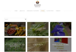screenshot of Eloheh Seeds website