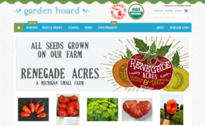 screenshot of Garden Hoard website