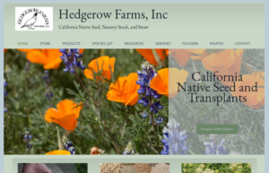 screenshot of Hedgerow Farms website