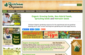 screenshot of Heirloom Organics website