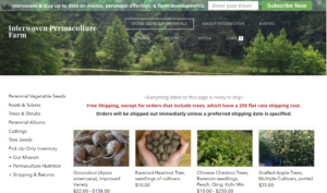 screenshot of Interwoven Permaculture Farm website