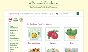 screenshot of Renee’s Garden Seeds website