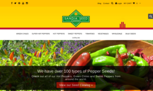 screenshot of Sandia Seed Company website